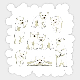 Cute Polar Bear Cubs Sticker